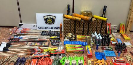 Material pirotécnico incautado por la Policía Local de València