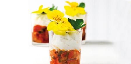 Piperrada vasca con brandada de bacalao fácil de preparar