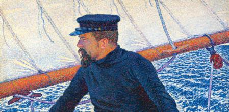 'Paul Signac al timón del 'Olympia', óleo de Théo-Van-Rysselberghe