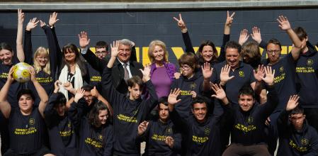 Laporta en el acto con la Fundació Cruyff