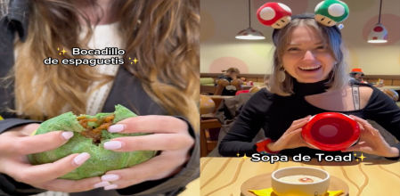 La amiga de Alba optó por un menú infantil que incluía una hamburguesa algo seca