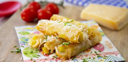 Mira qué bueno': canelones crujientes de pollo para preparar con los niños