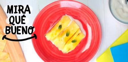 ‘Mira qué bueno’: unos canelones de piña con yogur muy rápidos de preparar