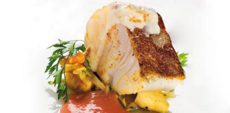 Bacalao gratinado con alioli de manzana, una salsa original y deliciosa