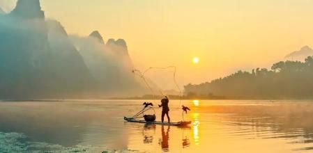 Pescador en Guillin, China.