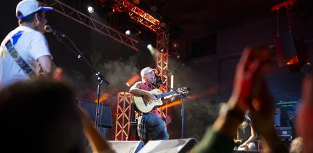 Manu Chao, durante un concierto el lunes 25 de marzo en la sala Salamandra