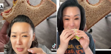 La usuaria muestra las diferentes formas de comer