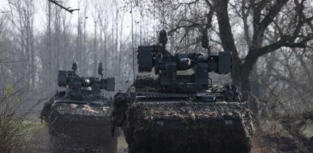 TANGERMUNDE, GERMANY - MARCH 26: Pandur II armoured personnel carriers of the Czech Army participate in the Wettiner Schwert 2024 (Wettin Sword 2024) military exercises on March 26, 2024 near Tangermunde, Germany. Wettiner Schwert is a NATO exercise and part of the larger Quadriga exercises, which in turn are part of the ongoing NATO Steadfast Defender military exercises taking place across northern, eastern, central and southeastern Europe. (Photo by Sean Gallup/Getty Images)