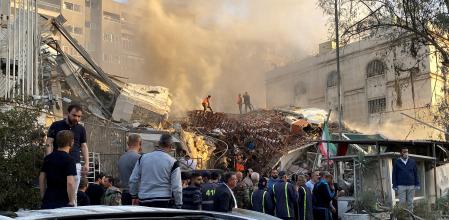 Ataque israelí contra un edificio cerca de la embajada iraní en Damasco, Siria