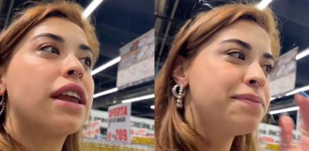 La influencer muestra los precios de los productos en un supermercado de Uruguay