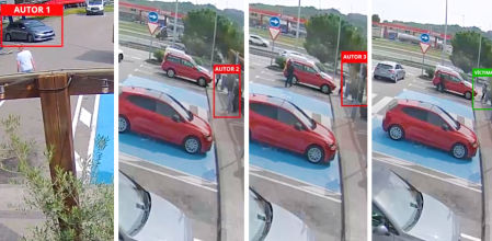 Tres delincuentes actúan en grupo para sustraer del coche las pertenencias de la víctima