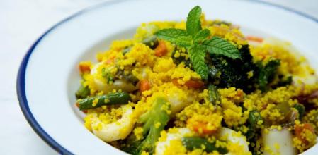 La receta de cuscús con calamar y verduras más deliciosa