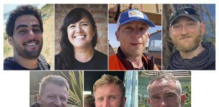 This combination of photos provided by World Central Kitchen/WCK.org, shows seven aid workers who were killed in Gaza Tuesday, April 2, 2024. Israeli airstrikes that killed the aid workers in Gaza reverberated around the world, as friends and relatives mourned the losses of those who were delivering food to besieged Palestinians with the charity World Central Kitchen. From top left to right: Palestinian Saifeddin Issam Ayad Abutaha, Lalzawmi “Zomi” Frankcom of Australia, Damian Soból of Poland, and Jacob Flickinger of the U.S. and Canada. From bottom left to right: John Chapman of Britain, James Henderson of Britain and James Kirby of Britain. (World Central Kitchen/WCK.org via AP)