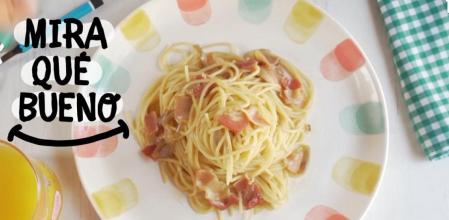 ‘Mira qué bueno’: unos espaguetis a la carbonara para preparar en familia