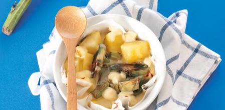 Receta vegetariana: pudin de patatas y alcachofas