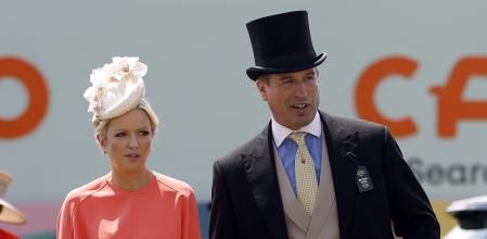 Peter Phillips and Lindsay Wallace during the Cazoo Derby Festival 2022 at Epsom Racecourse, Surrey. Picture date: Saturday June 4, 2022.