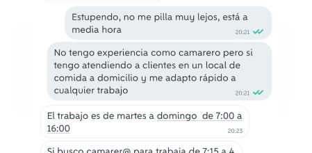 oferta de trabajjo mala