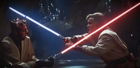 Darth Maul pelea contra Obi-Wan Kenobi