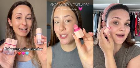 Usuarias de TikTok probando el colorete viral de Mercadona