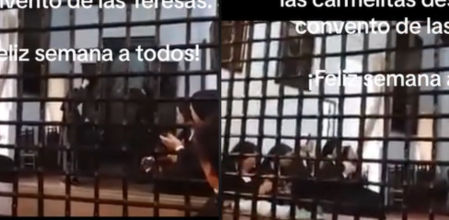 Las monjas de clausura de las Carmelitas celebran la Feria de Abril al ritmo de sevillanas