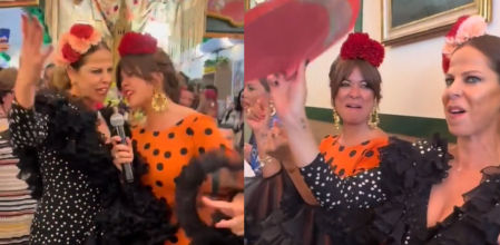 Vanesa Martin disfruta por primera vez de la Feria de Abril junto a Pastora Soler