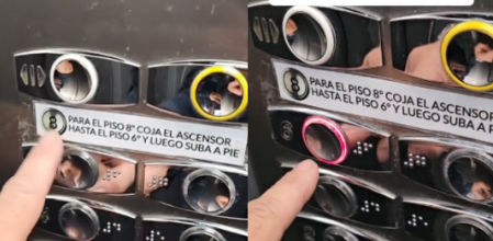 El cuadro de mandos del ascensor