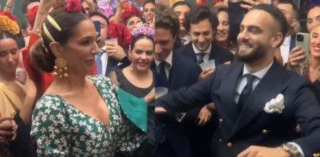 Raquel Bollo y su hijo Manuel, protagonistas de la Feria de Abril por su destreza con las sevillanas