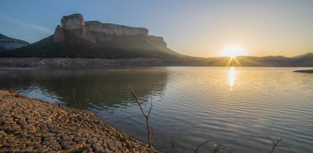 Sequía en el pantano de Sau.