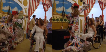 El vídeo viral de una mujer en silla de ruedas bailando sevillanas en la Feria de Abril