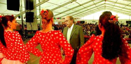 Jordi Pujol visitando la Feria de Abril de Catalunya, el 1 de mayo de 2007