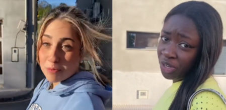 Daniella y Maguette durante el vídeo viral