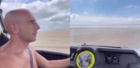 El hombre ha cumplido su sueño: estar al volante.