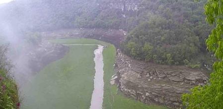 Así ha crecido el caudal del río Ter justo antes de entrar al pantano de Sau tras las intensas lluvias en Catalunya