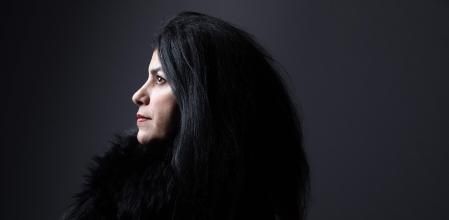 (FILES) French-Iranian graphic novelist, cartoonist, illustrator and film director, Marjane Satrapi, poses during a photo session in Paris on November 1, 2022. French-Iranian graphic novelist and illustrator Marjane Satrapi has been awarded the 2024 Princess of Asturias Prize for Communication and Humanity, AFP reports on April 30, 2024. (Photo by JOEL SAGET / AFP)