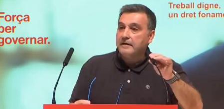 Matías Carnero en un mitin del PSC