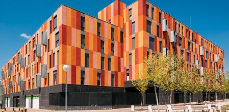 Vivienda social en el Ensanche de Vallecas, Madrid, abril de 2015.