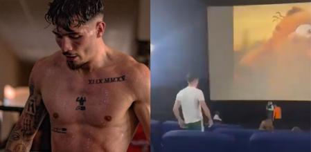 Antonio Barrul durante la pelea en el cine.