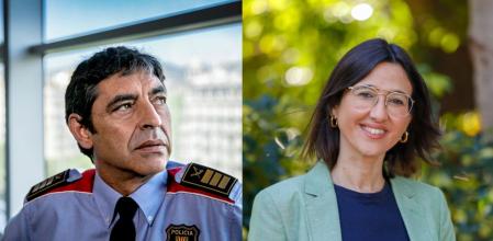 Mayor de los Mossos d'Esquadra, Josep Lluís Trapero, y la alcaldesa de Santa Coloma de Gramanet, Núria Parlón.