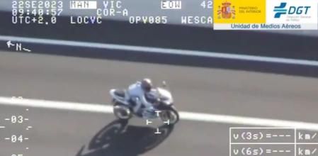 El motorista que fue cazado por un helicóptero Pegasus circulaba a 220 km/h por la V-31 en Valencia&nbsp;