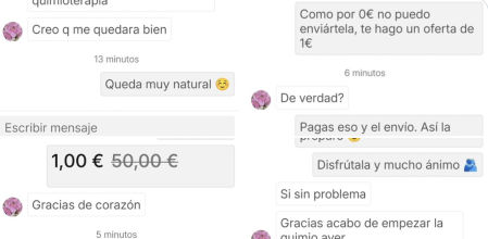 Una vendedora muestra su lado más humano al regalarle una peluca a una mujer con cáncer