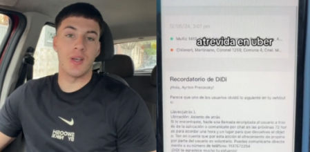 El conductor muestra la conversación