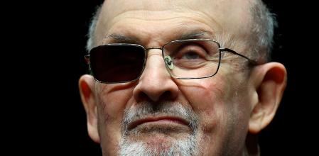 Author Salman Rushdie poses during a photocall ahead of the presentation of his book 