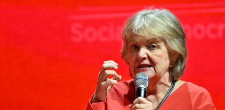 Portuguese Elisa Ferreira (PS), European Commissioner for Cohesion and Reforms, attends the election congress of the Party of European Socialists (PES) ahead of the upcoming 2024 European elections, on March 2, 2024 in Rome. (Photo by Andreas SOLARO / AFP) (Photo by ANDREAS SOLARO/AFP via Getty Images)