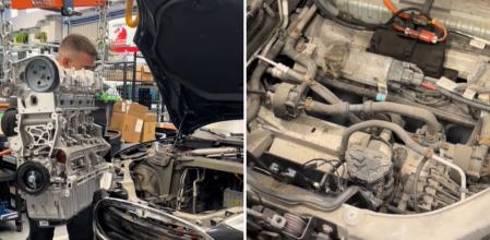 Un mecánico intenta meter un motor de gasolina a un Tesla y la gente alucina: 'No merecería la pena'