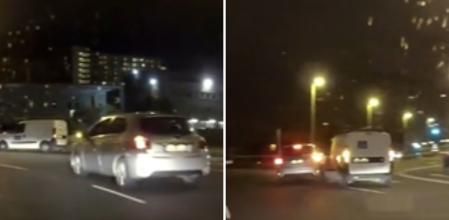 Graban una temeraria salida de una rotonda en Santander y acaba en accidente: