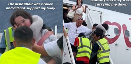 Una joven con discapacidad denuncia su terrible experiencia en el desembarque de un avión