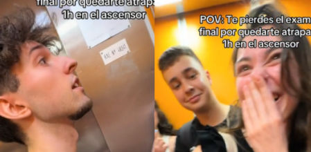Los estudiantes encerrados en un ascensor