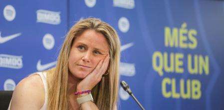 Sandra Paños se despidió en la sala de prensa de la ciudad deportiva