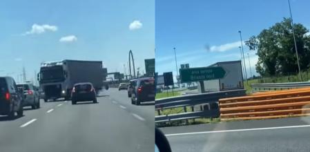 El camión y su peligrosa maniobra.