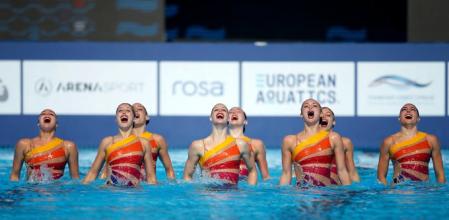 Actuación del equipo español de rutina técnica, con la coreografía 'Mambo'